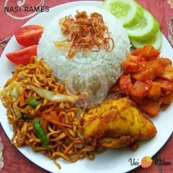 Nasi Rames Ikan Bandeng Teh Anget