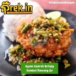 Nasi Ayam Geprek Krispy Paha Atas Sambal Bawang Ijo