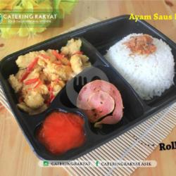 Nasi Ayam Saus Mentega   Rollade