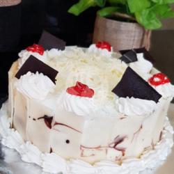 Blackforest Bulat Putih Marmer 18