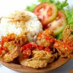 Nasi Udang Krispi Sambal Cobek