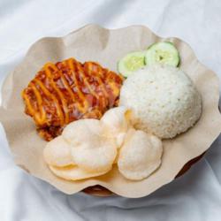 Ayam Geprek Spicy Cheese   Nasi