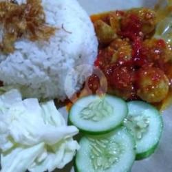 Paket Nasi Bakso Mercon  Es Teh