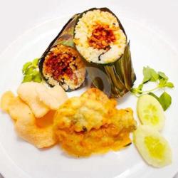 Nasi Bakar Asin Cumi Cabe Ijo