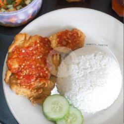 Nasi Ayam Fillet Geprek Plus Pop Ice Blender