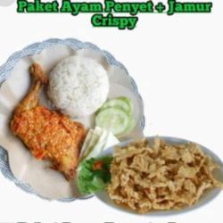 Nasi Ayam Penyet Jamur Crispy