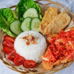 Nasi Ayam Geprek Komplit