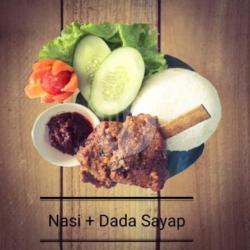 Nasi Box   Ayam Panggang Dada Sayap, Lalap Dan Sambal