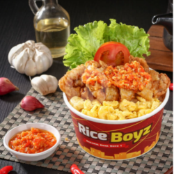 Rice Chicken Skin Sambal Geprek