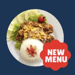 Nasi Tempe Bacem Penyet   Lalapan   Kremes