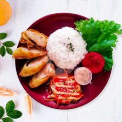 Chicken Egg Roll Rice Set