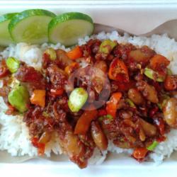 Nasi Sambel Baby Cumi Pete