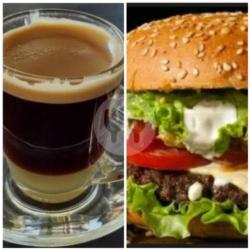 Promo Burger Super Daging Gratis Kopi Sanger Espresso