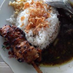 Nasi Rawon Sate Ayam 1 Tusuk