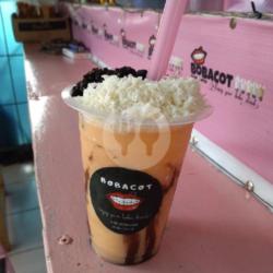 Bobacot Rasa Mangga Full Topping (boba, Keju, Oreo, Milk)