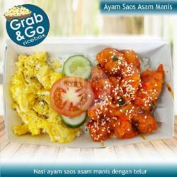 Ricebox Telor Dan Ayam Saos Asam Pedas Manis