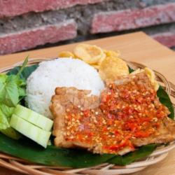 Nasi Tempe Penyet (sambel Mateng/mentah)