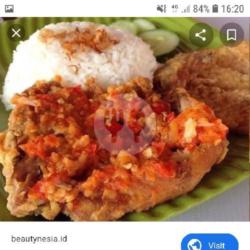 Ayam Penyet Sambel Mantap   Nasi