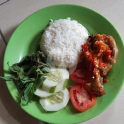 Nasi Penyet Ayam Ples Jamur