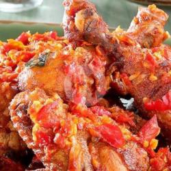 Nasi Ayam Sambel Merah   Perkedel