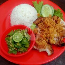 Nasi   Ayam Penyet Kremes Sambal Hijau