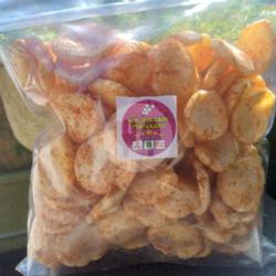 Kerupuk Koin Pedas Rasa Bawang Ikan 100gram