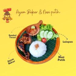 Ayam Bakar   (tempe  Tahu) Dan Nasi Putih