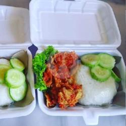 Ayam Geprek Crispy Sambal Pedas Manis   Nasi