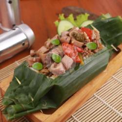 Nasi Bakar Liwet Pete Cumi Asin Cabe Ijo