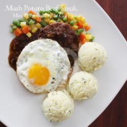 Mash Potato Beef Steak