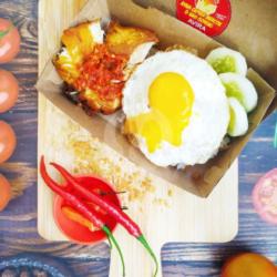 Ayam Penyet Special Komplit Sambal Terasi