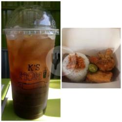 Paket Nasi Ayam Geprek   Tempe Tahu  Abon Ubi  Lemon Tea