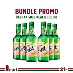 [21 ] Bundle 6 Soju Daebak Peach 360ml