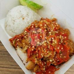 Chicken Geprek Sayap Super Pedas   Nasi