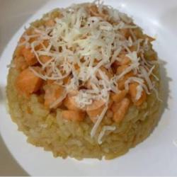 Nasi Tim Salmon Keju