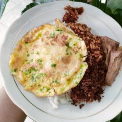 Nasi ,telor Dadar Campur(tdk Bisa Ganti Telor Mata Sapi)