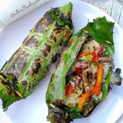 Nasi Liwet Bakar Cumi Cabe Ijo