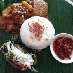 Nasi Botok Teri Daun Singkong   Krecek