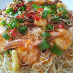 Mie Hun Goreng Seafood   Telur Dadar