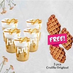 5 Cups Salted Caramel Machiato Free Croffle