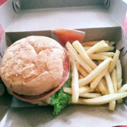 Paket Burger Dan French Fries