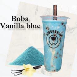 Milk Shake Vanilla Blue  Topping Boba Cup Jumbo 22 Oz