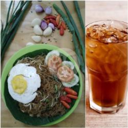 Bihun Goreng Telur Es Teh Manis