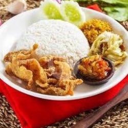 Nasi Kulit Geprek