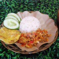 Paket Ayam Geprek Telor Dadar Campur Tempe