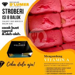 Kue Balok Strawberry Lumer   Vitamin A. Isi 8 Balok, Boleh Dicoba Dulu Kak