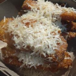 Pisang Gepeng Keju   Susu Vanila