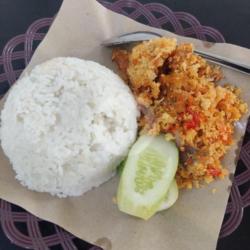 Ayam Geprek Kremes   Nasi