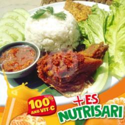 Paket Nasi Bebek Sambal Korek  Es Nutrisari