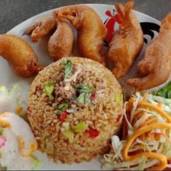 Nasi Goreng Udang Tepung Saos Asam Manis